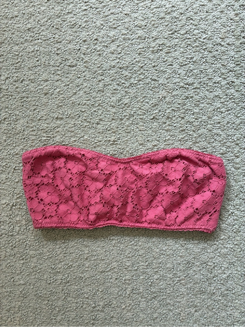Anthropologie Bandeau Bra Lace Cotton, Size XS